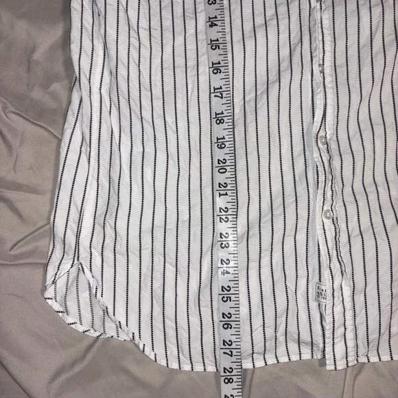 FRANK & EILEEN Joely Button Up Shirt Womens S White Black Stripe Cotton Italy - Picture 10 of 11